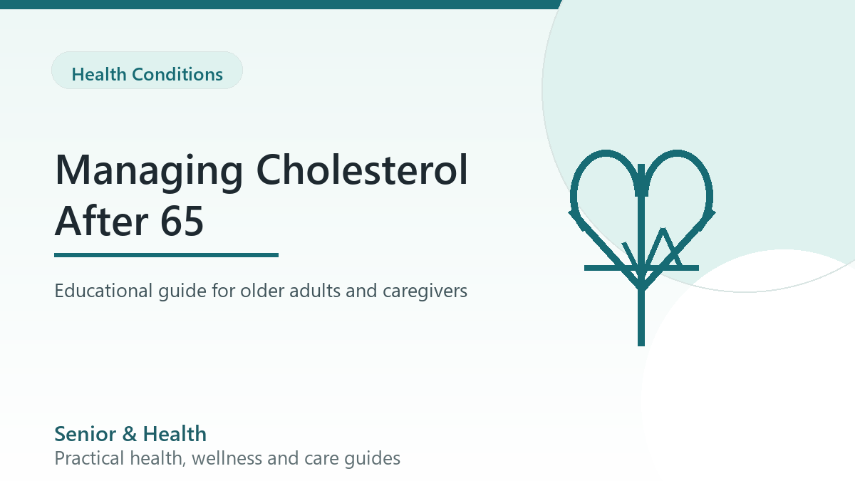 Editorial illustration for cholesterol management after 65