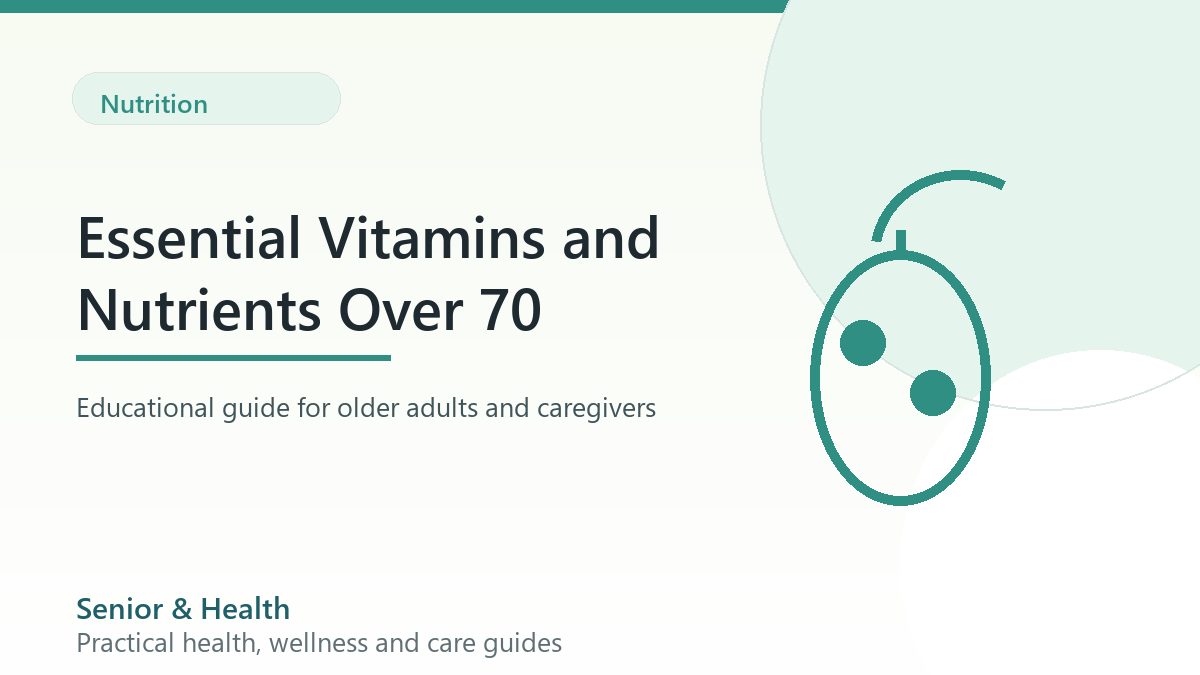 Editorial illustration for essential vitamins and nutrients for adults over 70