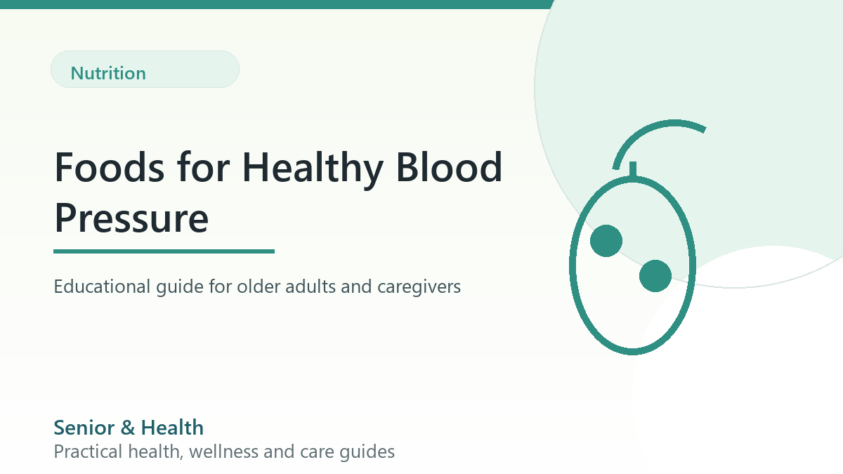Editorial illustration for foods that support healthy blood pressure in older adults