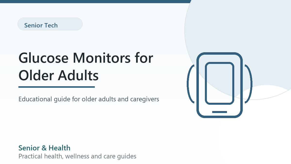 Editorial illustration for glucose monitors for older adults with diabetes