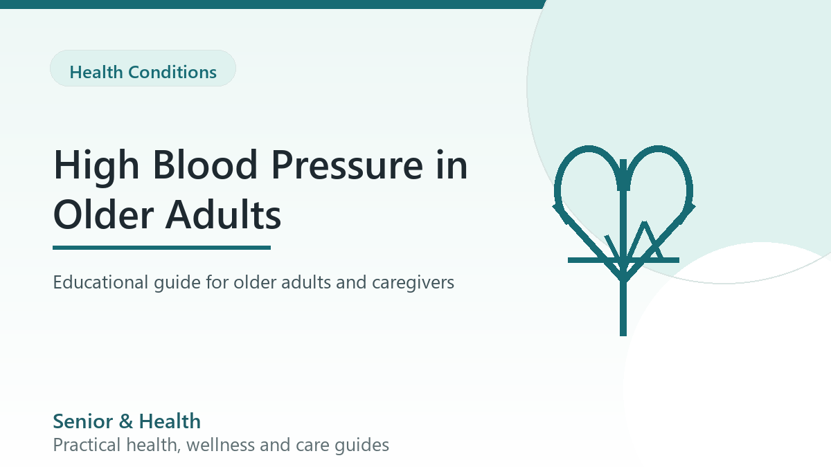 Editorial illustration for high blood pressure in older adults