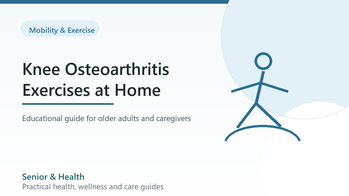 Editorial illustration for knee osteoarthritis exercises for older adults at home