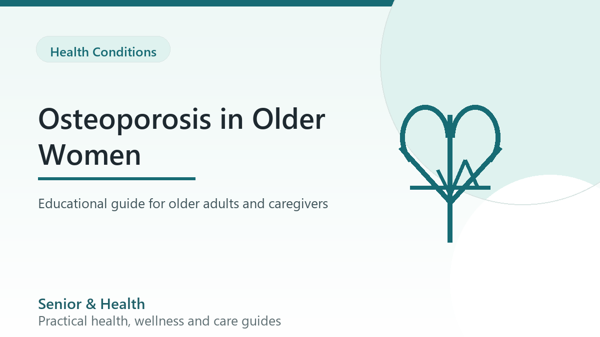 Editorial illustration for osteoporosis in older women