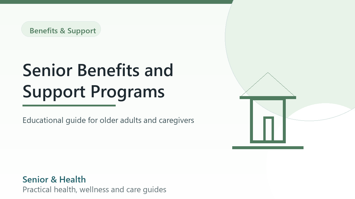 Editorial illustration for senior benefits and support programs