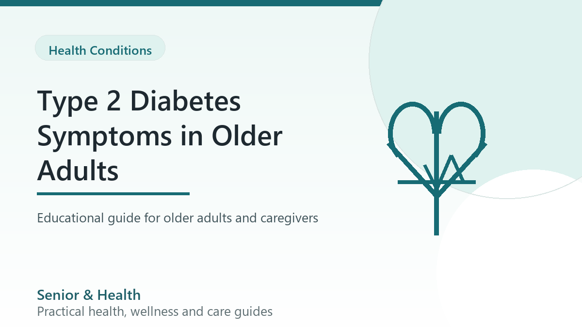 Editorial illustration for type 2 diabetes symptoms in older adults